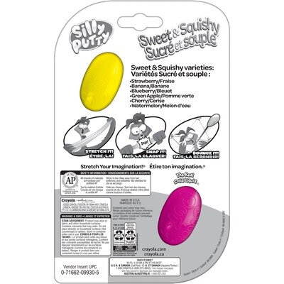 Crayola Silly Putty Sweet & Squishy Eggs, Assorted Colors, 2/Pack, 4 Packs/Bundle (BIN080993-4)