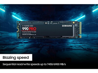Samsung 990 PRO 4TB M.2 PCI Express Internal Solid-State Drive, V-NAND (MZ-V9P4T0B/AM)