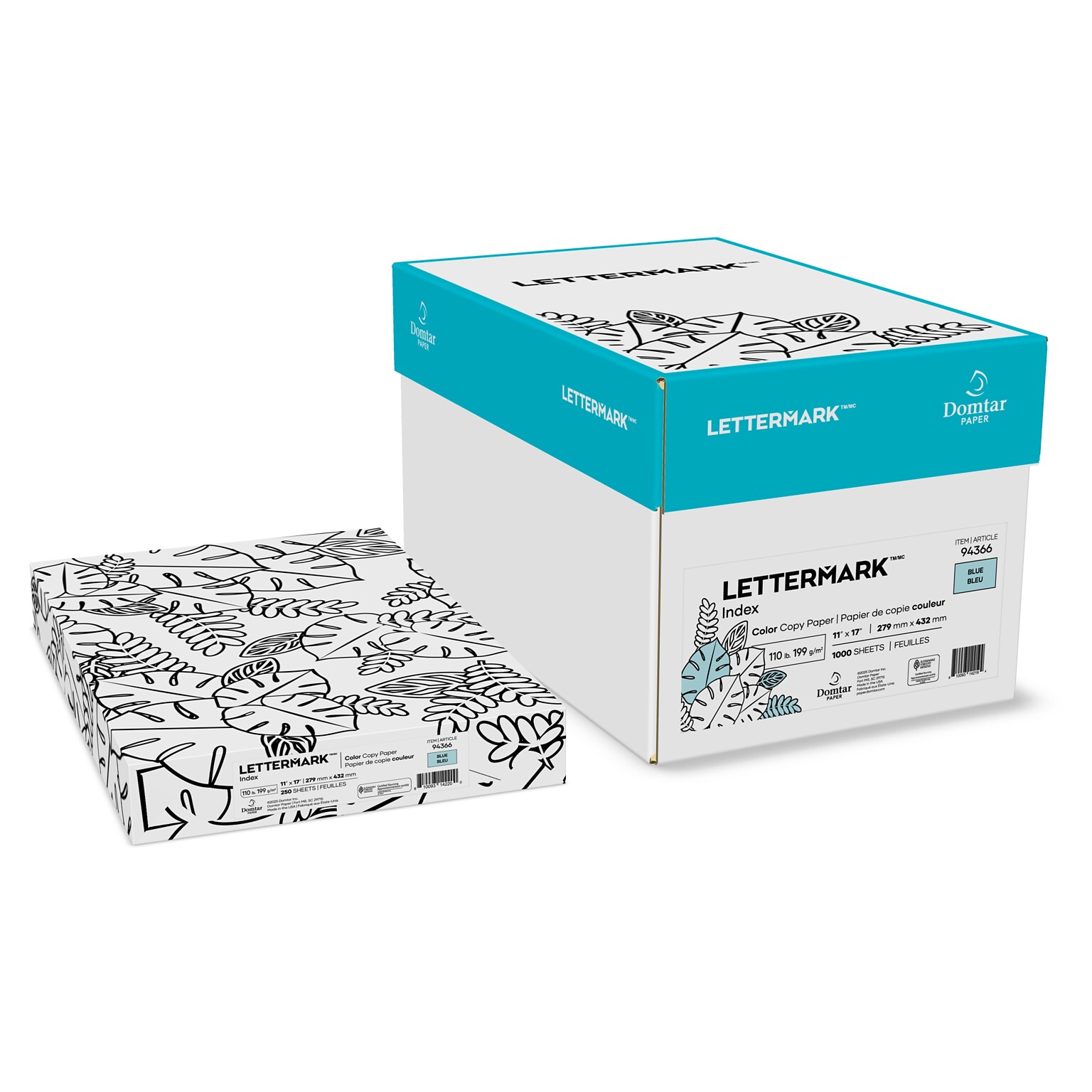 Lettermark Colors Index 110 lb. Index Paper, 11 x 17, 250 Sheets/Carton (94366)