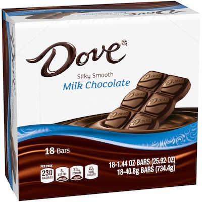 Dove Milk Chocolate Candy Bar, 1.44 oz., 18 Bars/Box (209-00468)