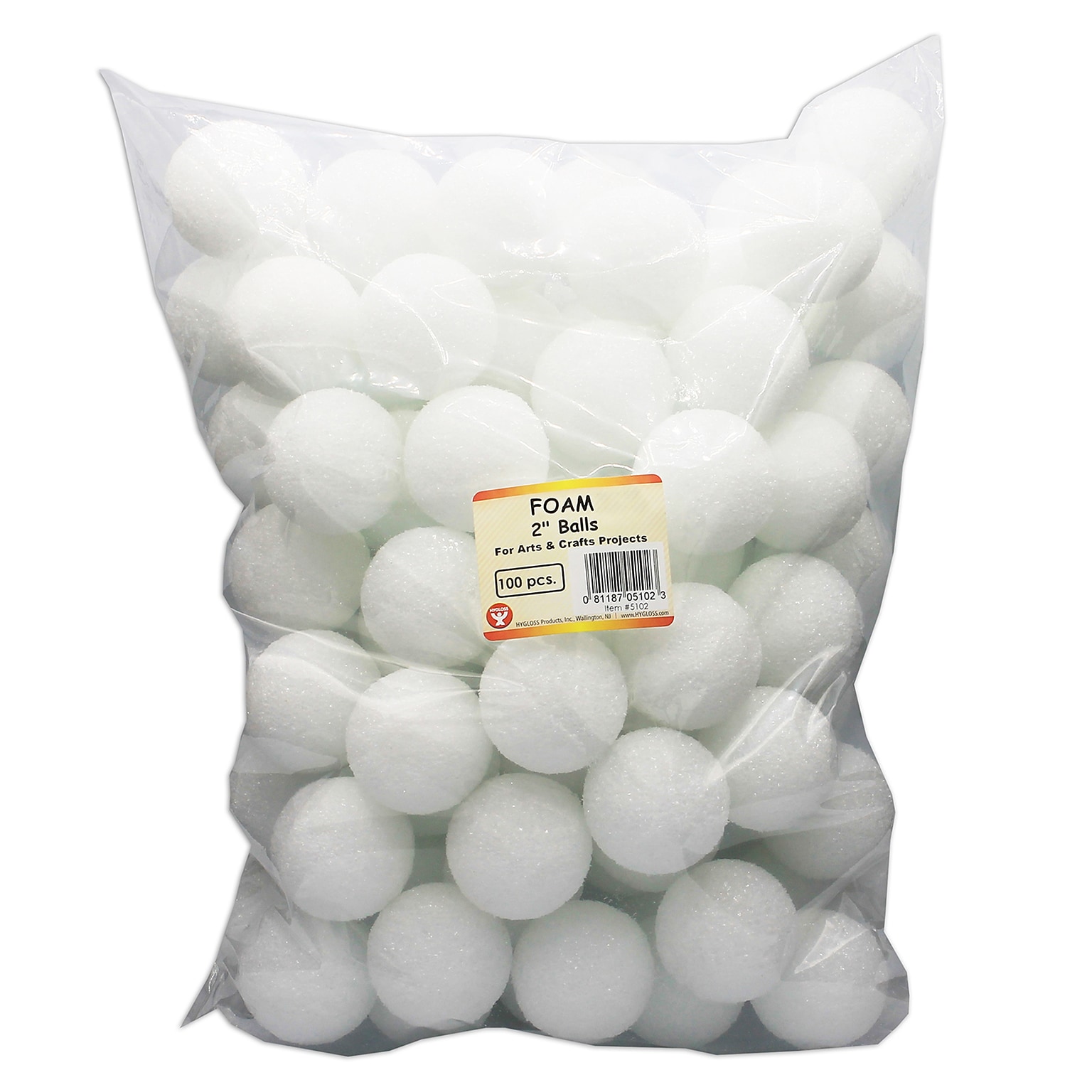 Hygloss Balls, White, 100/Pack (HYG5102)