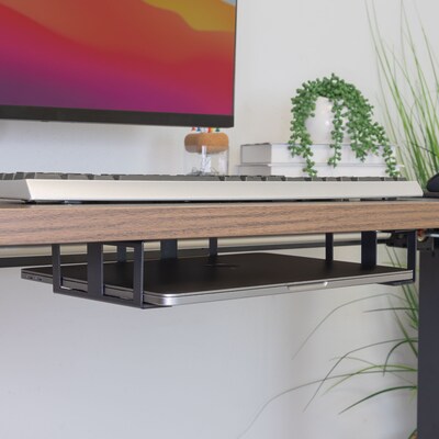 Mount-It! Under Desk Laptop Holder, Fits Laptops, Tablets, and More, Black (MI-7158)