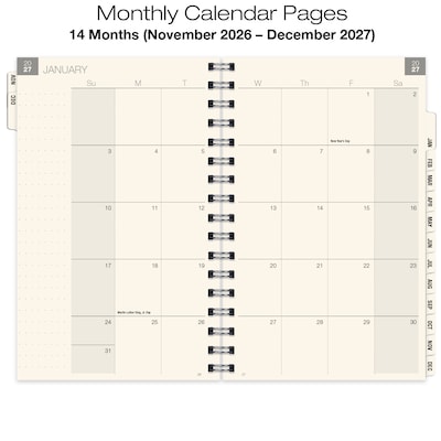 2027 Excello Brands 5.8" x 8" Weekly & Monthly Standard Planner, Paperboard Cover, Frosted (ESPL-CY27-58)