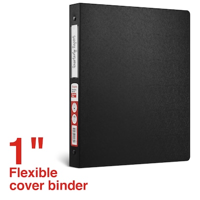 Staples 1 3-Ring Hanging Binders, Black (ST62617)