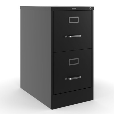 Quill Brand® 2-Drawer Vertical File Cabinet, Locking, Letter, Black, 22"D (22335D)