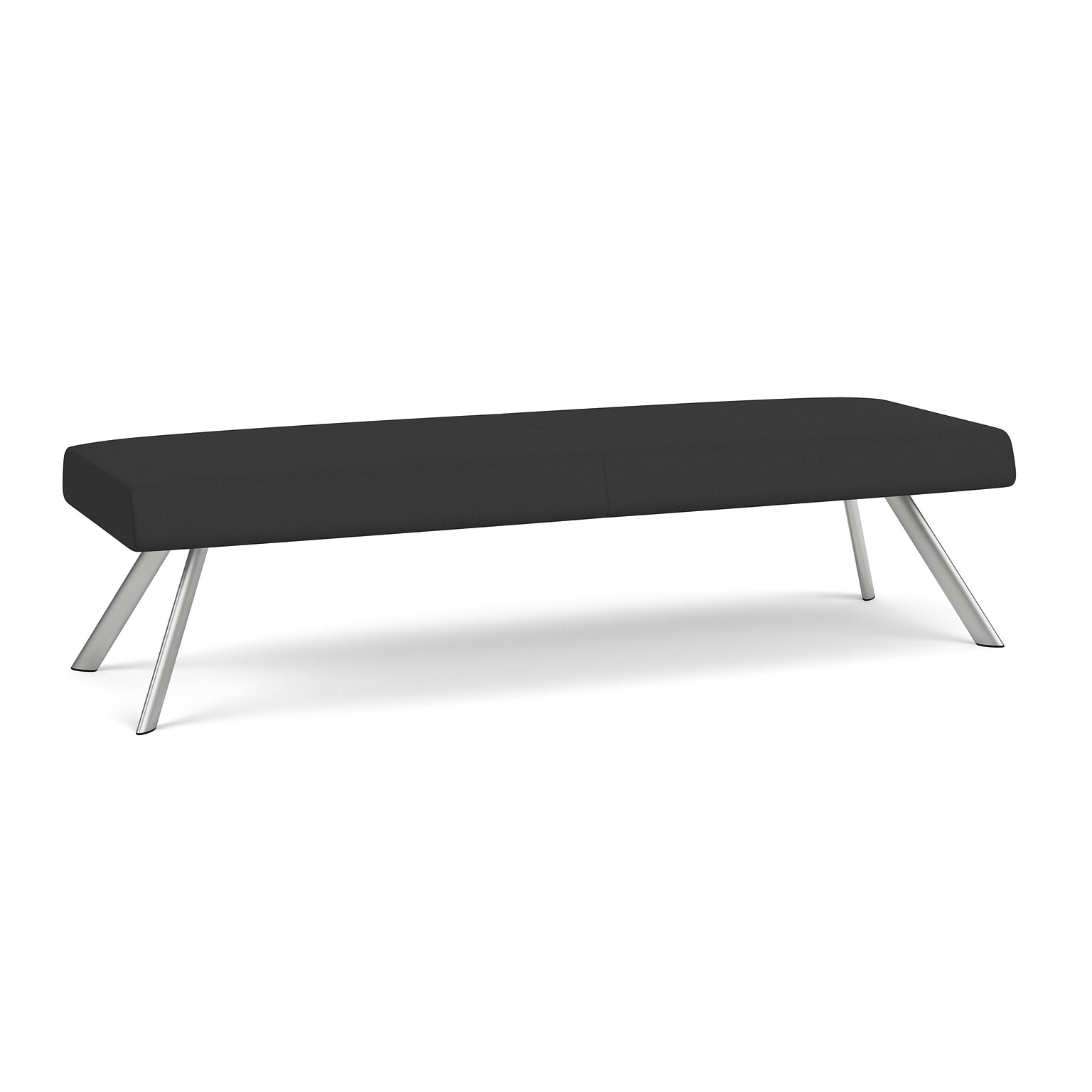 Lesro Willow Fabric 3-Seat Bench, Open House Graphite/Silver (WL3001.SSV-01OHGP)