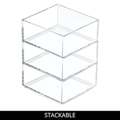iDESIGN 3-Piece Plastic Stackable Drawer Organizer Set, Clear (28176M3)
