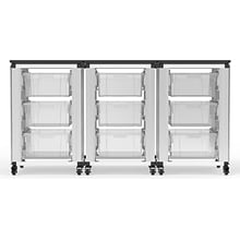 Luxor Mobile 9-Section Modular Classroom Storage Cabinet, 28.75H x 18.2D, White (MBS-STR-31-9L)