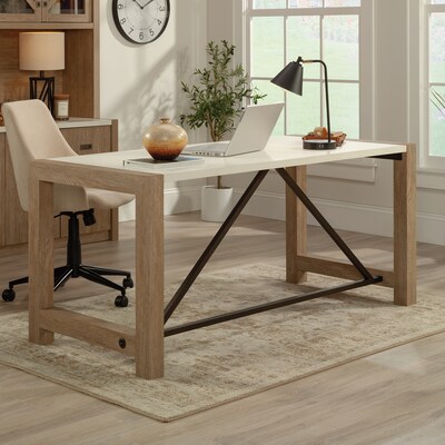 Sauder Dixon City 66"W Executive Business Desk, Brushed Oak (432892)