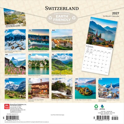 2027 BrownTrout Switzerland 12 x 12 Monthly Wall Calendar (9798330711710)