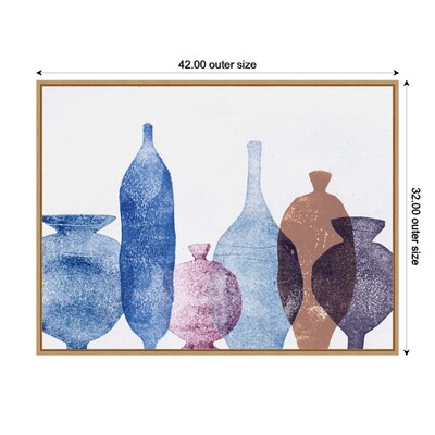 Amanti Art Vases 1 Blue by Pernille Folcarelli Framed Canvas Wall Art Print, 42" x 32" (A42677747979)