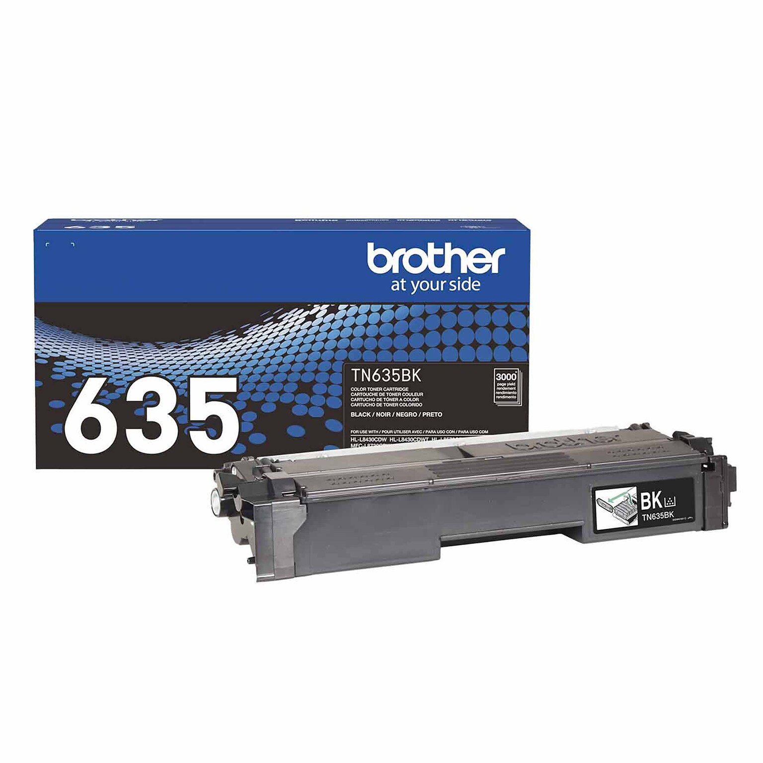 Brother TN635 Standard Yield Black Toner Cartridge, Prints Up to 3,000 Pages (TN635BK)