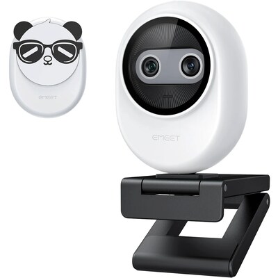 EMEET Piko+ HD 4K 8MP Webcam, Adjustable Mounted, White (EMDKWS-LD)