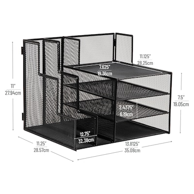 Mind Reader Metal Desk Organizer, Black (FOLDFILE-BLK)
