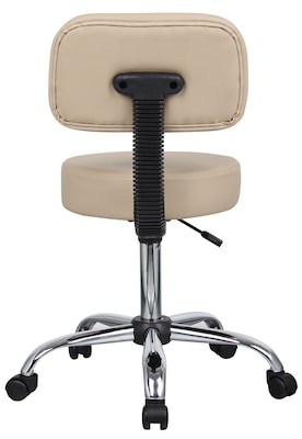 Boss Caressoft Armless Doctor's Stool with Backrest, Beige (B245-BG)