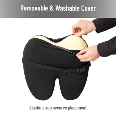 Mind Reader Memory Foam Lumbar Support Pillow Office Chair Back Cushion, Black (BBACK-BLK)