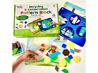 hand2mind Recycling & Conservation Pattern Block Puzzle Set (94459)