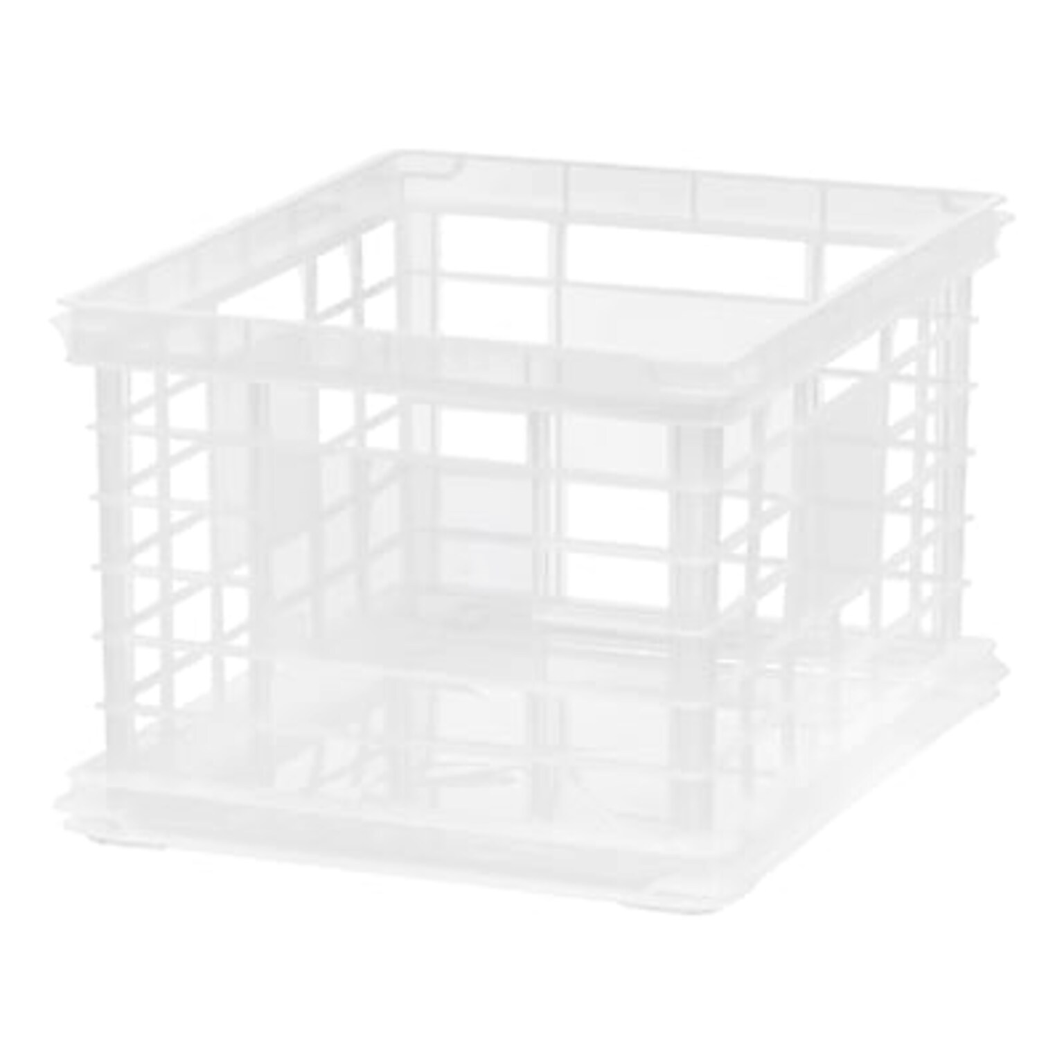 Iris File Storage Durable Plastic Crate, Letter/Legal Size, Clear (STP-54269)