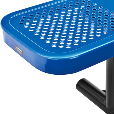 Global Industrial 6' Outdoor Steel Flat Bench, Perforated Metal, Blue (262075BL)