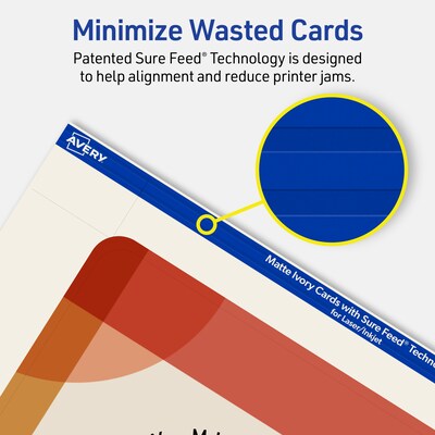 Avery Matte General Use Blank Cards, Ivory, 25/Pack (95353)
