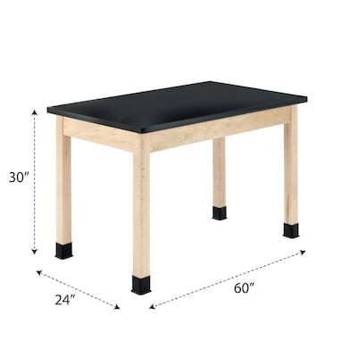 Diversified Woodcrafts Perpetulab Rectangular Science Lab Table, 60 x 24, Light Hardwood (P7606M30N)
