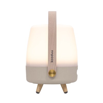 Kooduu Lite Up Play Mini 11.75" LED Speaker Lamp with USB Port, Sand (1202-12)