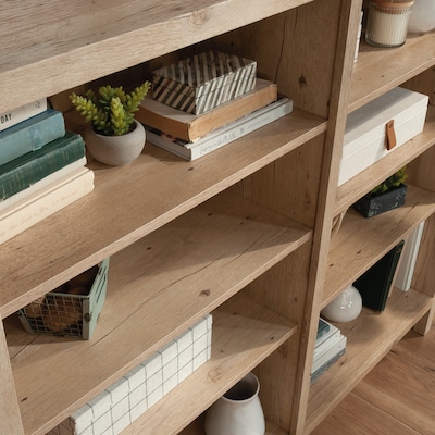 Sauder Pacific View 48"H Cubby Storage Bookcase, Prime Oak (433566)