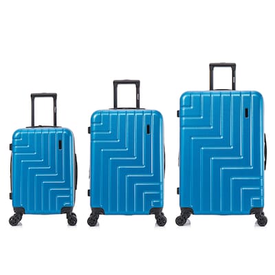 DUKAP Zahav 3-Piece Hardside Spinner Luggage Set, TSA Checkpoint Friendly, Teal (DKZAHSML-TEA)