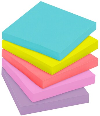 Post-it Super Sticky Notes, 3" x 3", Supernova Neons, 70 Sheets/Pad, 24 Pads/Pack (654-24SSMIA-CP)