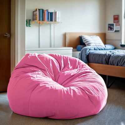 Flash Furniture Cotton Twill Bean Bag Chair, Light Pink (DGBEANLGSLDPK)