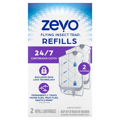 Zevo Flying Insect Trap Cartridge for Multiple Pests, 2 Cartridges/Box (01791)