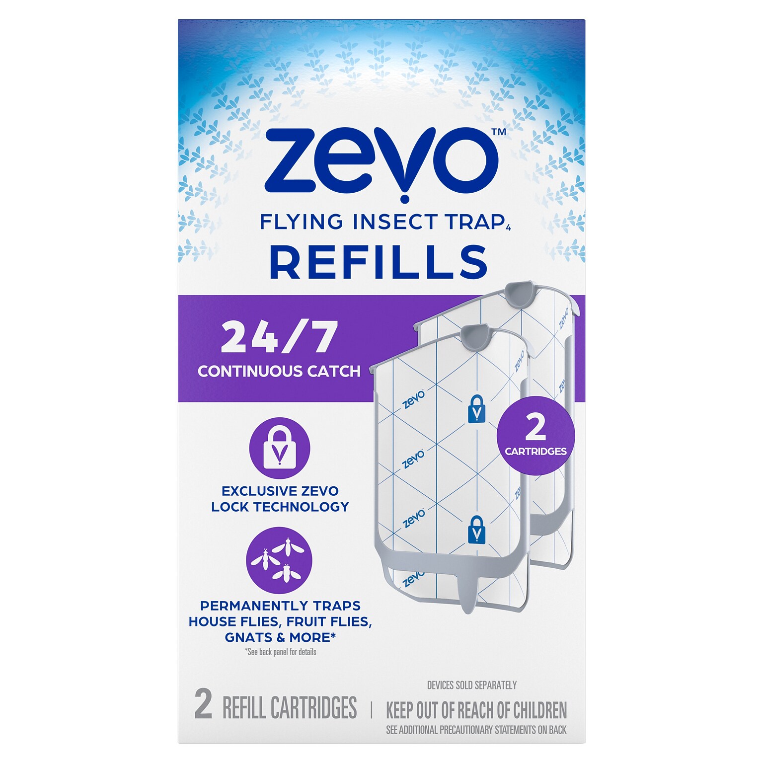 Zevo Flying Insect Trap Cartridge for Multiple Pests, 2 Cartridges/Box (01791)