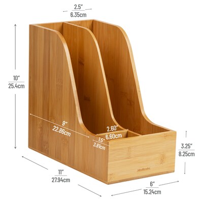 Mind Reader 3-Compartment Desk Organizer, Brown (BMAG-BRN)