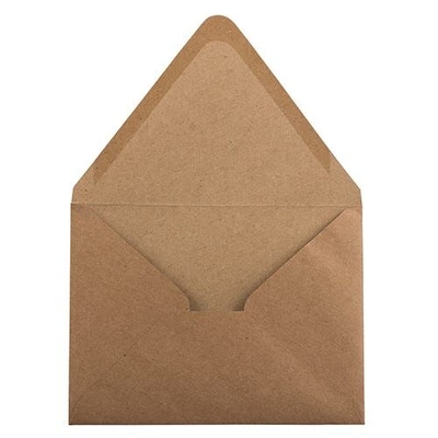 JAM Paper A2 Invitation Envelope, 4 3/8 x 5 3/4, Brown Kraft Recycled, 100/Pack (63134656D)