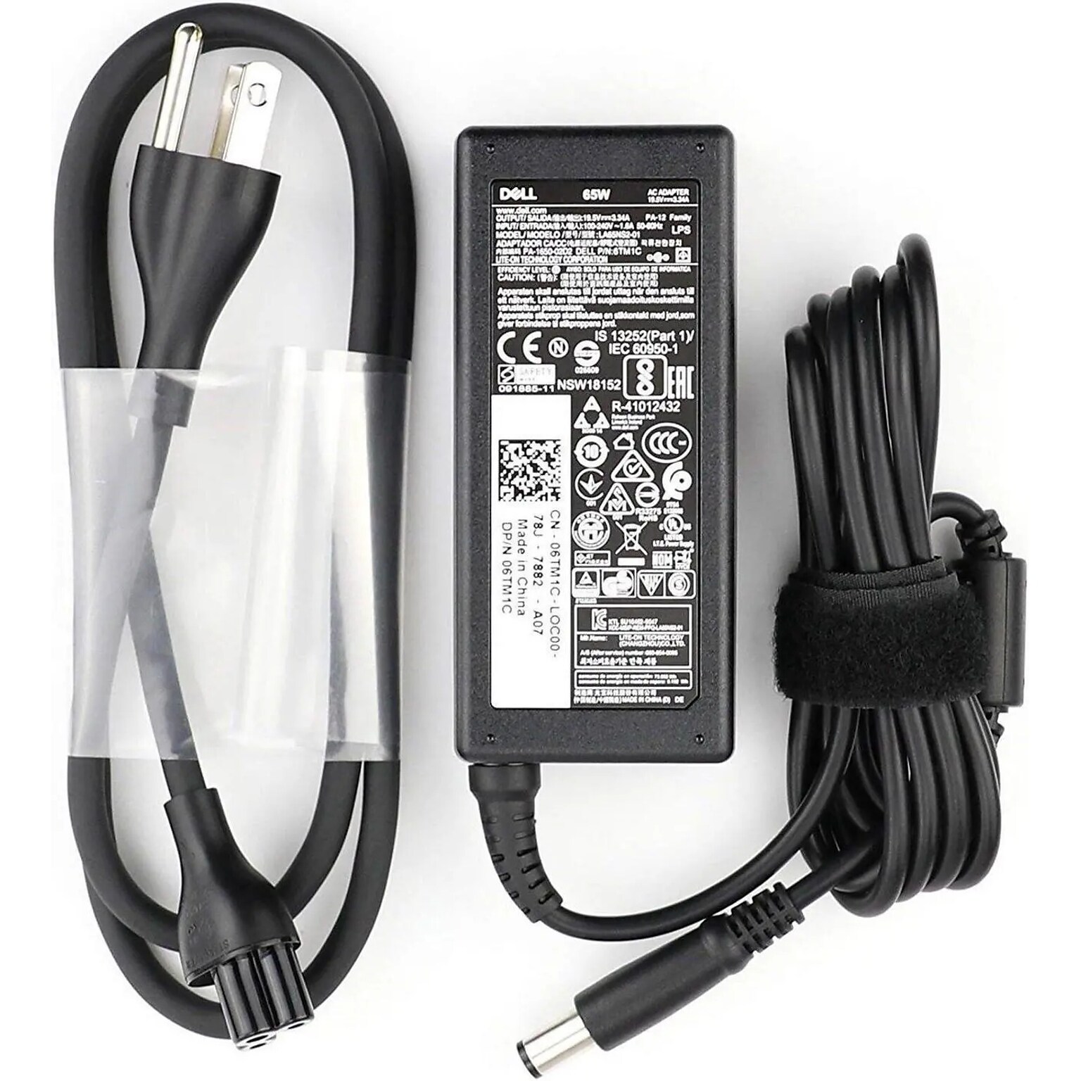 Dell 65W AC Adapter for Dell Inspiron/Latitude Laptop, Black (1X917)