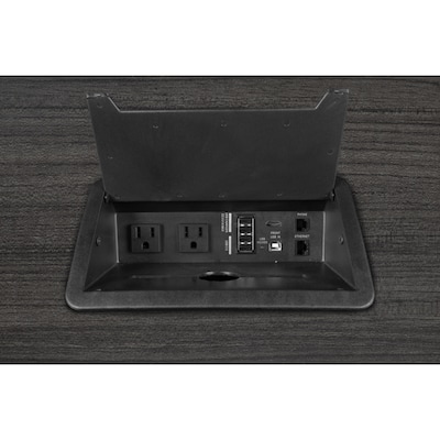 Regency Legacy 216"W x 52"D Racetrack Shaped Conference Table with Grommets, Ash Grey (LCTRT21652AG)