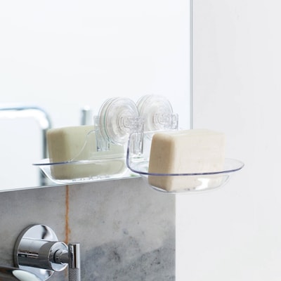 Better Houseware Plastic Suction-Cup Soap Holder, Clear (BTH884)