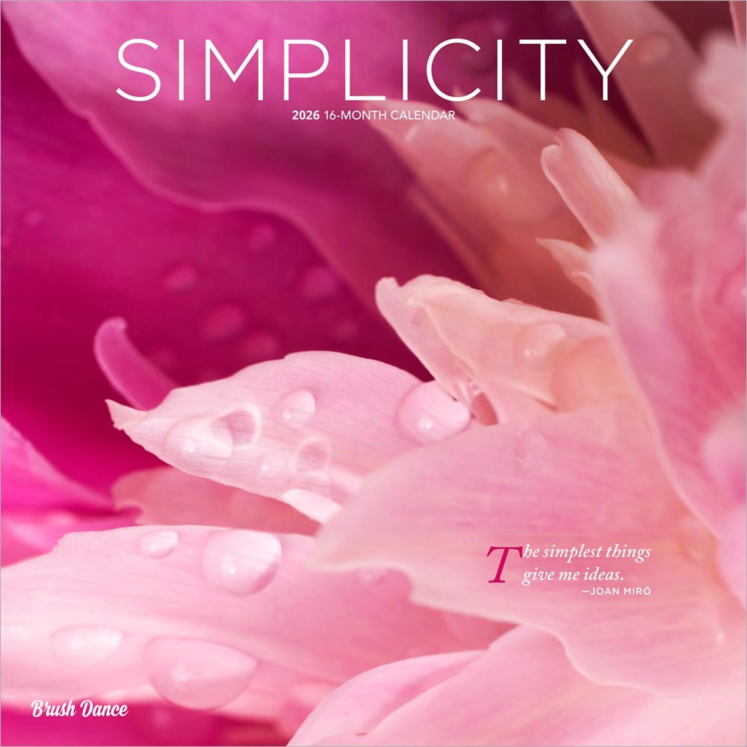2026 Brush Dance Simplicity 12 x 12 Monthly Wall Calendar (9798330705627)