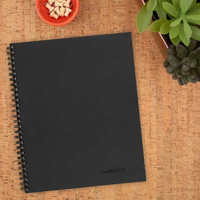 Cambridge 1-Subject Professional Notebook, 8.88" x 11", Wide Ruled, 80 Sheets, Black (06132)