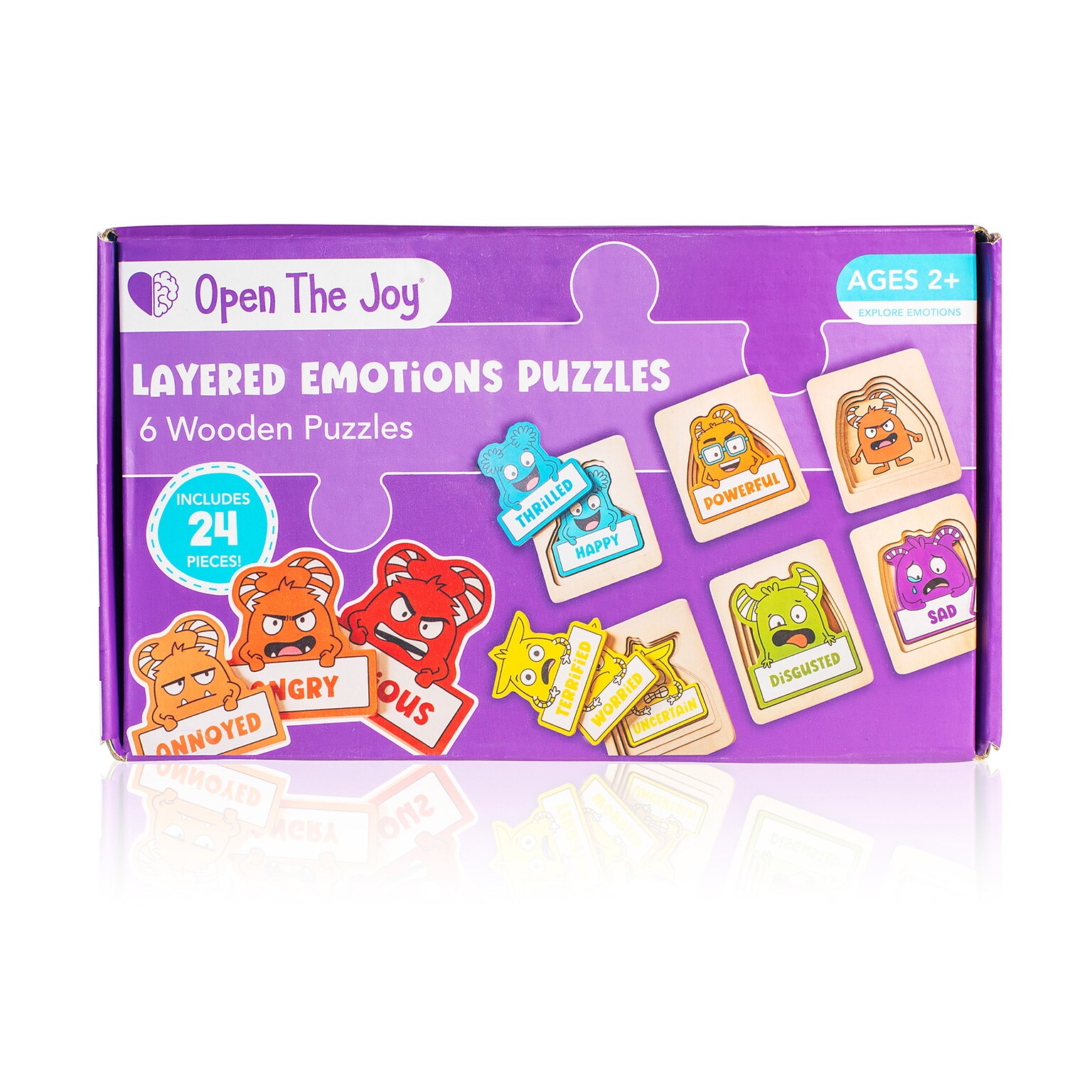 Open the Joy Layers of Emotions Puzzles, Multicolored, 24/Set (OTJLAYPUZPK)