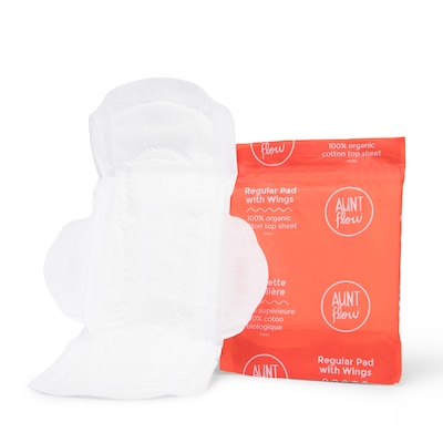Aunt Flow Organic Pads with Wings, Regular, 500/Case (ATF00125)