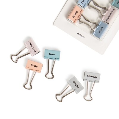 U Brands Task On Hand Medium Binder Clips, 0.5 Capacity, Assorted Colors, 10 Clips/Pack (5062U08-32)