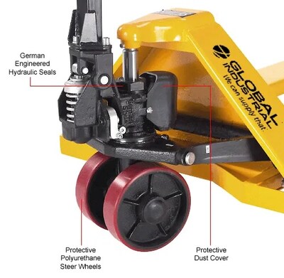 Global Industrial Industrial Duty Manual Pallet Jack, 5500 lb. Capacity, 21"W x 48"L Forks (251784)