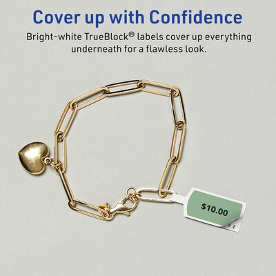Avery TrueBlock Laser/Inkjet Decorative Edge Multipurpose Labels, 0.5" x 2.5", White, 2250/Box (94749)