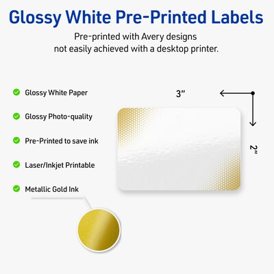 Avery Laser/Inkjet Rectangle Multipurpose Labels, 2 x 3, White, 80/Pack (S00-EWC)