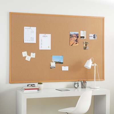 Quill Brand® Standard Durable Cork Bulletin Board, Aluminum Frame, 6'W x 4'H (28317-CC)