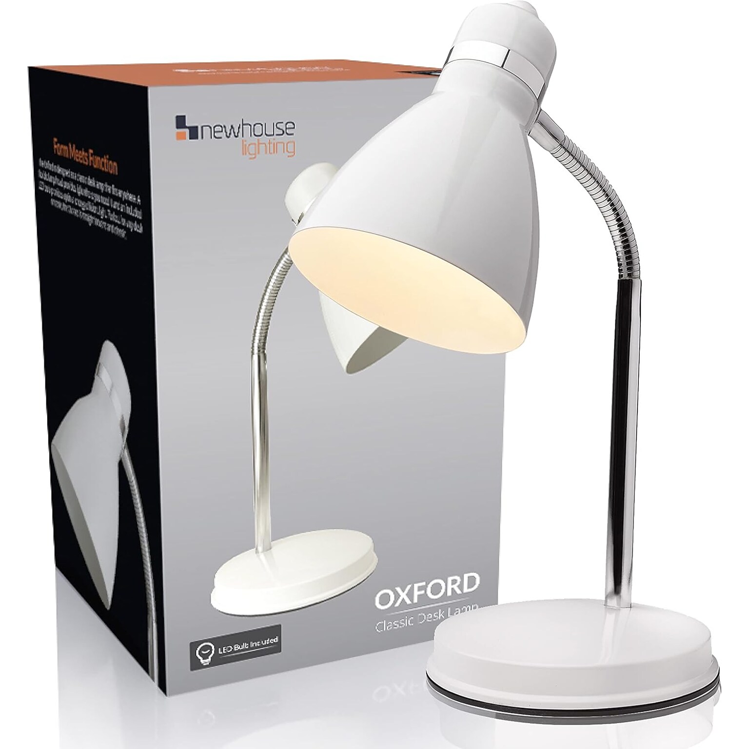 Newhouse Lighting Oxford LED Desk Lamp, 13, White (NHDK-OX-WH)