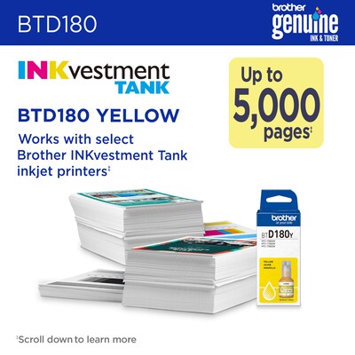 Brother BTD180 Yellow High Yield Ink Cartridge (BTD180YS)