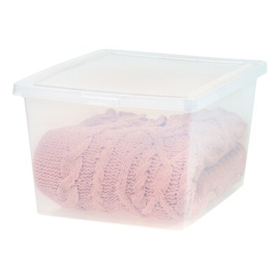 Iris 24.5 Quart Snap Top Plastic Snap Closure Storage Bin, Clear, 6/Pack (585104)