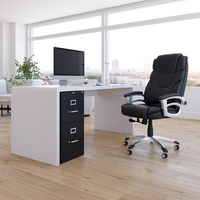 Quill Brand® 2-Drawer Vertical File Cabinet, Locking, Letter, Black, 25"D (25157D)